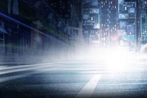 城市街道夜景banner