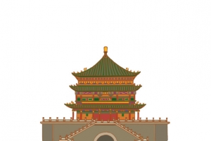 西安钟楼插画