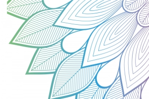 蓝色渐变花纹高清PNG透明免扣设计素材免费下载