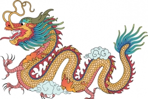 彩色中国龙形象元素