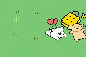 线条小狗3440x1440全屏超清带鱼屏壁纸