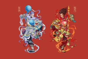 哪吒之魔童闹海 哪吒 敖丙 门神 4k壁纸 3840x2400