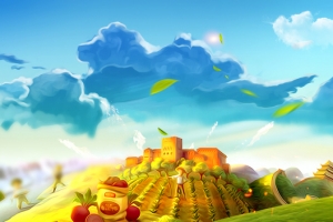 美味水果农场景色蓝色banner
