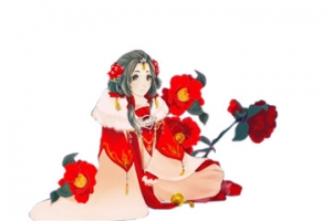 古典风水墨红衣妖娆美女图片