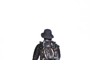 登山旅行男子行走背影图案