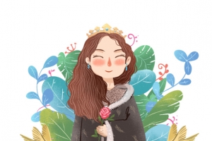 三八女孩插画图