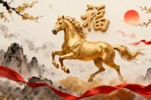 马上送福 2026马年国风 金马送福4K壁纸3840x2160