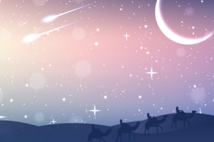 流星梦幻蓝色海报背景banner