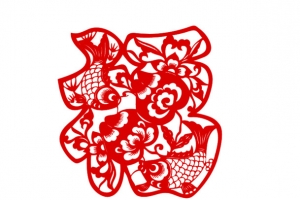剪纸福字新年祝福