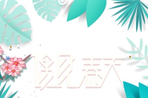 春分叶子桃花鸟春天