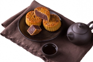月饼茶中秋元素