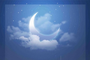 谁来剪月光唯美月亮深蓝星空