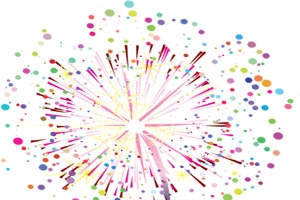 烟花高清PNG透明漂浮彩带设计素材免费下载