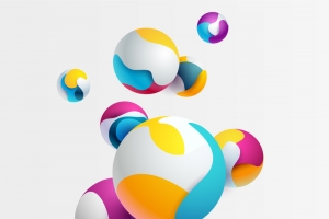多彩立体C4D几何海报