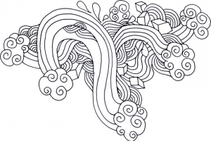 线稿抽象云纹png