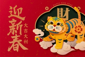 2022虎年大吉大利春节4k壁纸