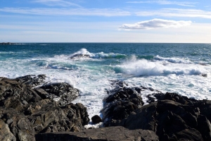 海岸 岩石 大海 海浪 地平线 4k壁纸 3840x2160