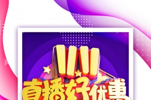 双十一直播好优惠电商狂欢装饰元素