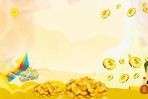 金币卡通投资理财广告海报背景素材