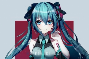 初音未来 生日快乐 4k竖屏手机壁纸