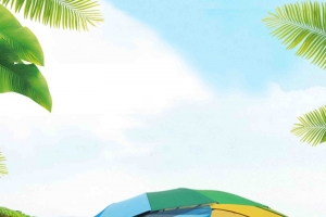 小清新夏季防晒美白化妆品海报