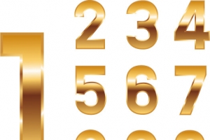 金属质感阿拉伯数字