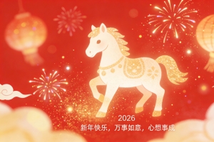 2026新年快乐万事如意心想事成4K高清车机壁纸3840x2160免费下载