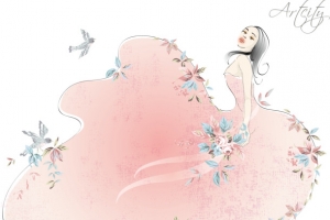 拜金女时尚插画