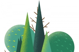 手绘风景素材插画