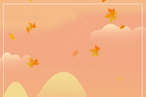 秋天立秋背景手绘稻草人树叶边框