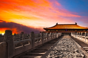 黄昏紫禁城背景图
