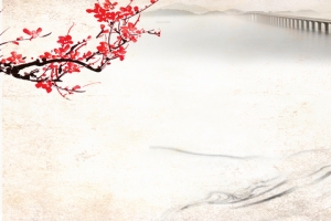 中国风梅花门票代金券背景