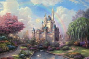 梦幻森林城堡海报背景
