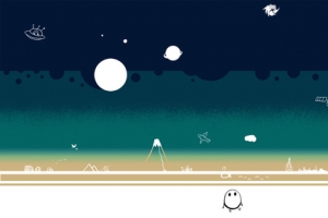 卡通文艺仰望星空banner