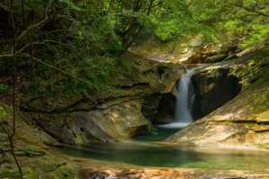瀑布 景观 石头 岩石 树木 4k壁纸 3840x2160