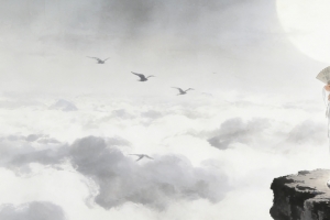 仙气美女 长头发 唯美古风 高山 云海3440x1440带鱼屏壁纸免费