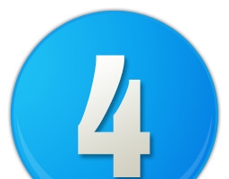 天蓝色的数字序号4图标