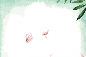 简约古风素雅彩绘月季花夏日上新海报
