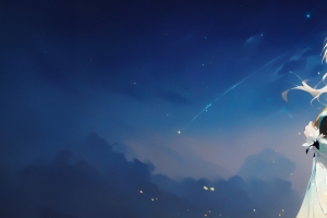 流萤 星空下 治愈系 3440x1440带鱼屏壁纸