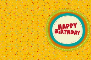 生日童趣几何黄色banner