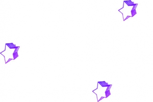 手绘紫色立体卡通星星