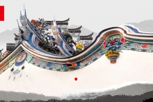 中国风民族图腾墙壁背景