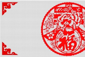 白色纹理背景红色剪纸淘宝新年春节背景