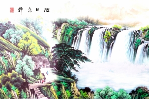 旭日东升油画高清图片素材