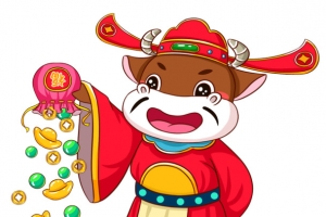 送财牛儿图片