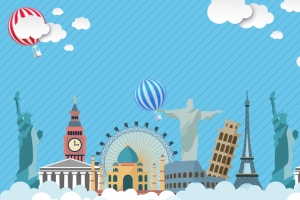 旅游卡通蓝色banner