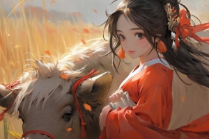 七夕节唯美牛郎织女 绘画 厚涂4K壁纸