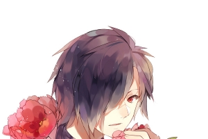 卡通原画立绘牡丹花男孩