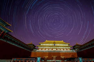 宝塔 建筑 星空 长曝光 圆形 4k壁纸 3840x2160