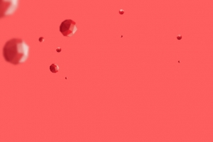 简约红色几何立体图案banner